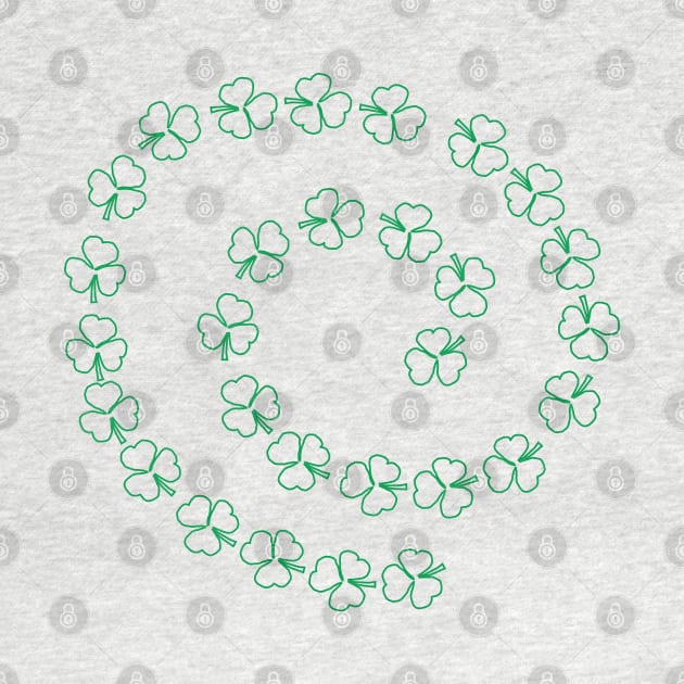 Shamrock Green Line Spiral St Patricks Day by ellenhenryart